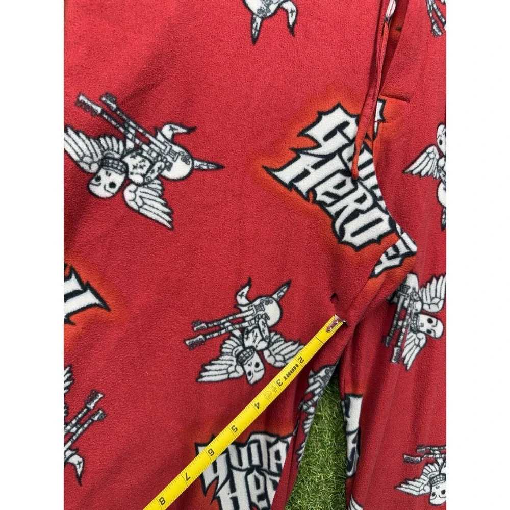 Guitar Hero Pajama Pants Mens Medium Red Fleece 2008 Activision Gaming Lounge